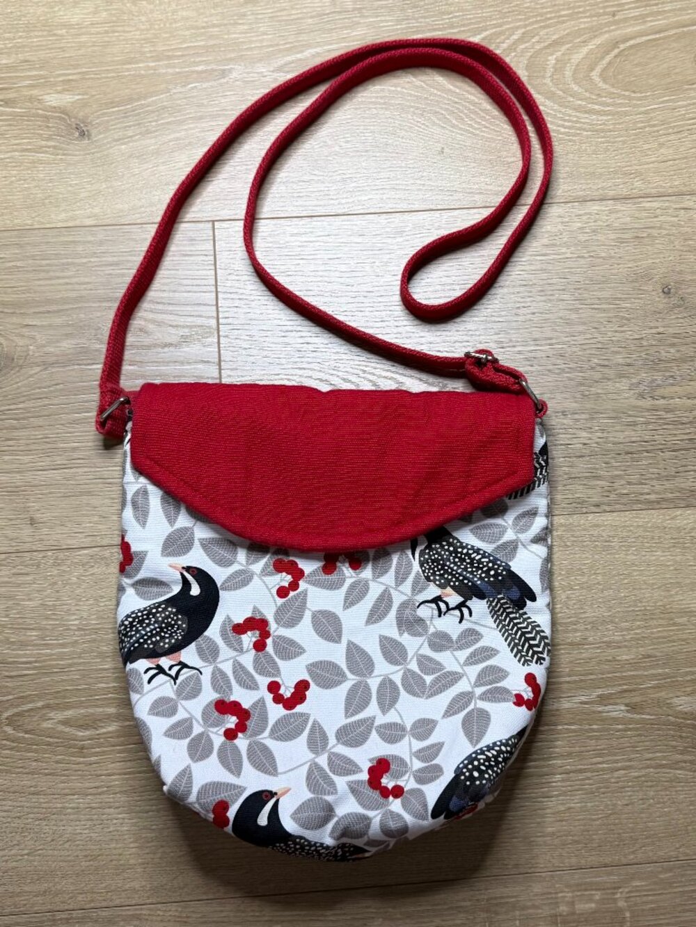 Shakti Messenger Bag Adjustable Strap Bird Print Fabric Boho